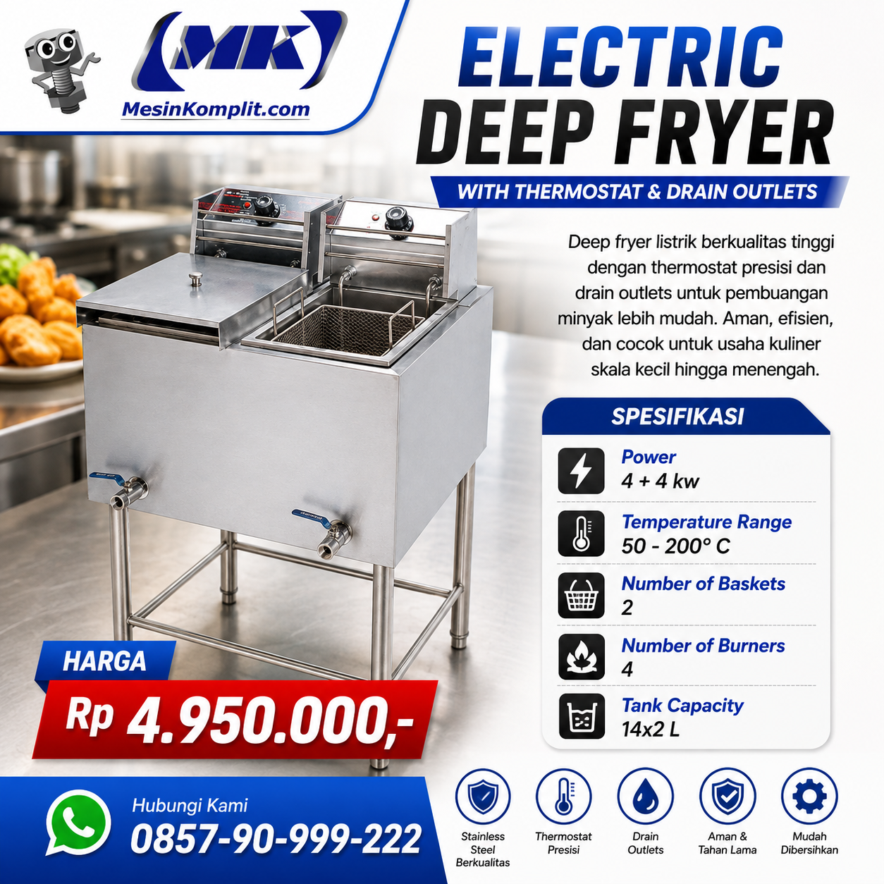 Penggoreng Deep Fryer Lis...